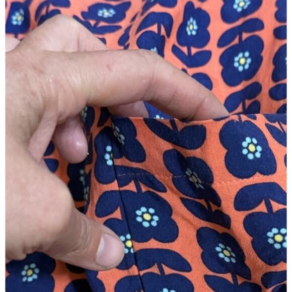 NWT PEPPERBERRY Women’s Geo Floral Front Pocket Super Curvy Dress Coral/Navy 8 - Picture 7 of 10